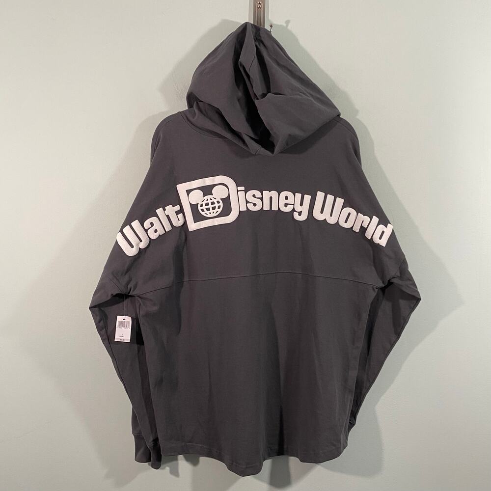 Walt Disney World Adult Grey Hooded Spirit Jersey Size L NWT